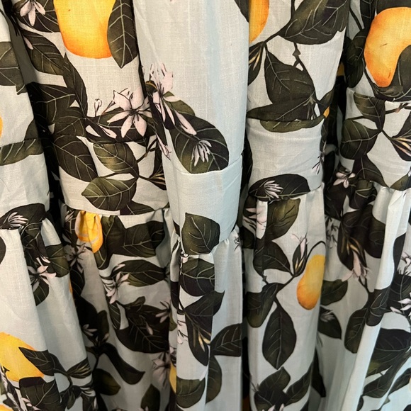 MINTY LEMON PRINTED TIE-STRAP MAXI DRESS - Picture 6 of 8